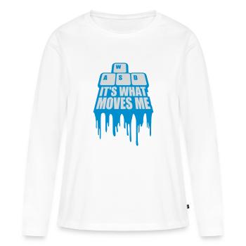 c’est ce qui m’émeut - T-shirt manches longues Premium bio Femme - blanc - Devant - Julia (174cm)