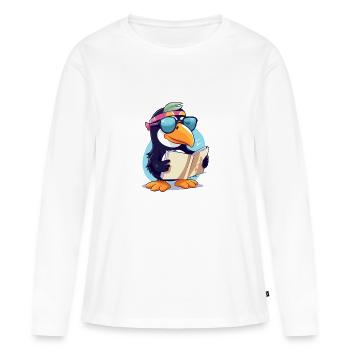 Alex le toucan - T-shirt manches longues Premium bio Femme - blanc - Devant - Julia (174cm)