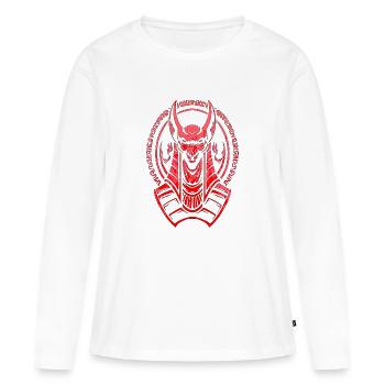 Hiéroglyphe égyptien drapeau du Nil pyramide du pharaon Le Caire - T-shirt manches longues Premium bio Femme - blanc - Devant - Julia (174cm)
