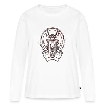 Hiéroglyphe égyptien drapeau du Nil pyramide du pharaon Le Caire - T-shirt manches longues Premium bio Femme - blanc - Devant - Julia (174cm)