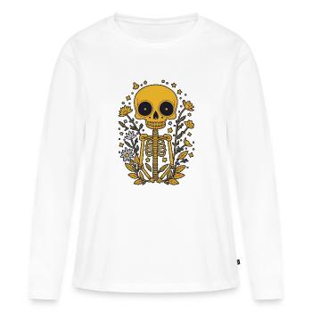 Squelette - T-shirt manches longues Premium bio Femme - blanc - Devant - Julia (174cm)