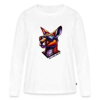 tèr la nou joué pa - T-shirt manches longues Premium bio Femme - blanc - Devant - Julia (174cm)
