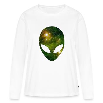 Kosmischer Außerirdischer - Frauen Premium Bio Langarmshirt - Weiß - Vorne - Julia (174cm)