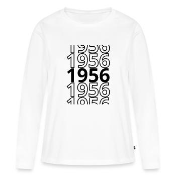 1956 1956 1956 - Frauen Premium Bio Langarmshirt - Weiß - Vorne - Julia (174cm)