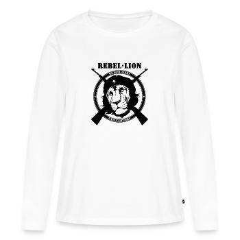 Rebel Lion Fighting - Women's Premium Organic Long Sleeve Shirt - white - Front - Julia (174cm)
