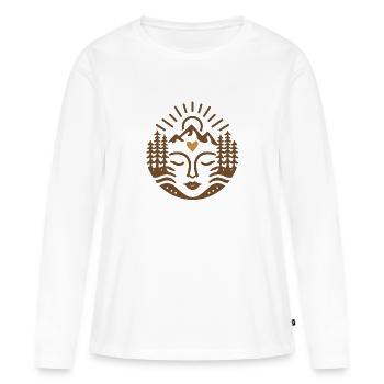 Feiere die Mutter Erde - Frauen Premium Bio Langarmshirt - Weiß - Vorne - Julia (174cm)
