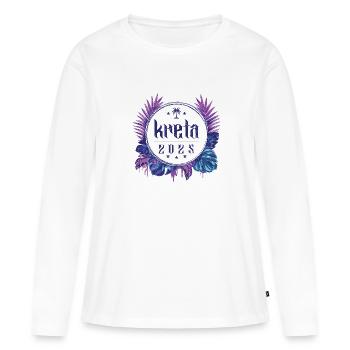 Crète 2025 - T-shirt manches longues Premium bio Femme - blanc - Devant - Julia (174cm)