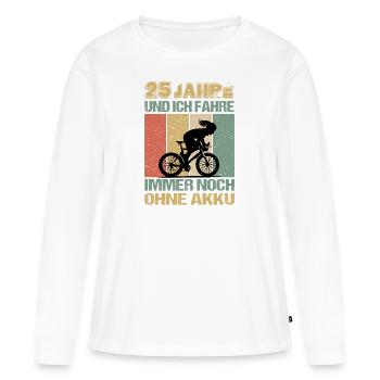 Geburtstag 25 Fahrradfahrerin Retro Frauen - Frauen Premium Bio Langarmshirt - Weiß - Vorne - Julia (174cm)