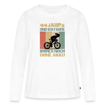 Geburtstag 44 Fahrradfahrerin Retro Frauen - Frauen Premium Bio Langarmshirt - Weiß - Vorne - Julia (174cm)