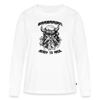 Barbare dans RPG Ready To Rage - T-shirt manches longues Premium bio Femme - blanc - Devant - Julia (174cm)