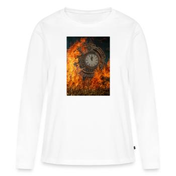Fiery clock. - Women's Premium Organic Long Sleeve Shirt - white - Front - Julia (174cm)