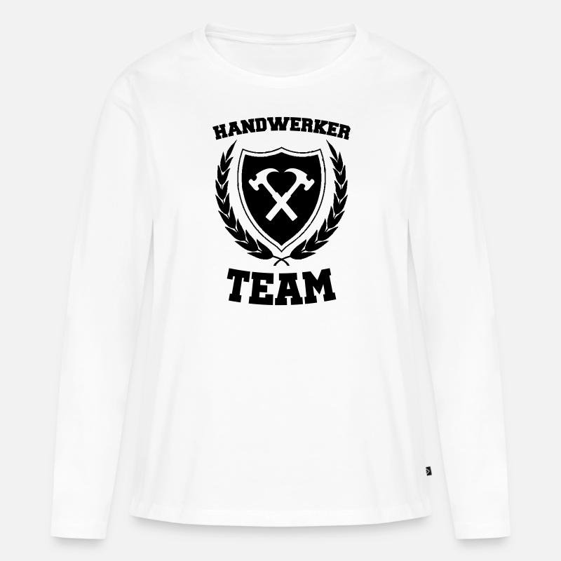 handwerker team - Frauen Premium Bio Langarmshirt - Weiß