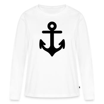 Ancre - T-shirt manches longues Premium bio Femme - blanc - Devant - Julia (174cm)