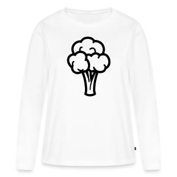 Brokkoli - Frauen Premium Bio Langarmshirt - Weiß - Vorne - Julia (174cm)