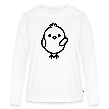 poussin - T-shirt manches longues Premium bio Femme - blanc - Devant - Julia (174cm)