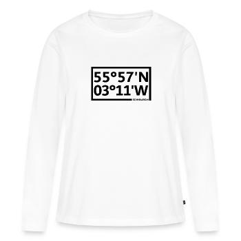 Coordonnées d’Édimbourg - T-shirt manches longues Premium bio Femme - blanc - Devant - Julia (174cm)