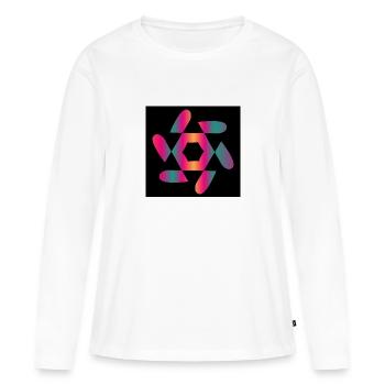 ART. DESIGN. GEEK. VINTAGE. GRAPHIQUE. MANGA - T-shirt manches longues Premium bio Femme - blanc - Devant - Julia (174cm)