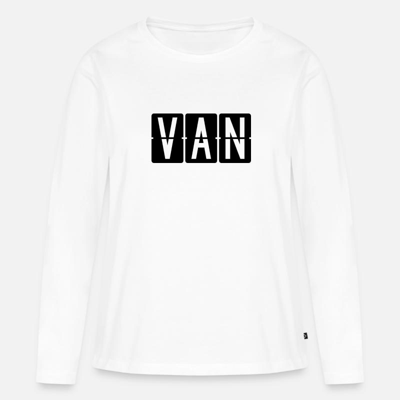 Van Flughafentafel - Frauen Premium Bio Langarmshirt - Weiß