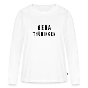 Gera, Thuringe - T-shirt manches longues Premium bio Femme - blanc - Devant - Julia (174cm)