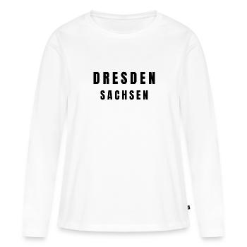 Dresde Saxe - T-shirt manches longues Premium bio Femme - blanc - Devant - Julia (174cm)