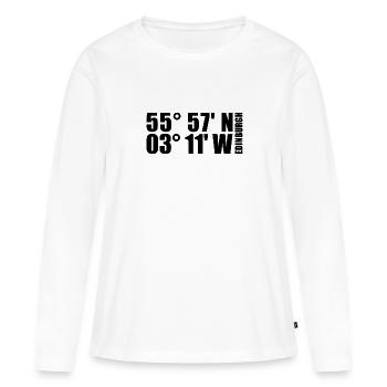 Coordonnées d’Édimbourg - T-shirt manches longues Premium bio Femme - blanc - Devant - Julia (174cm)