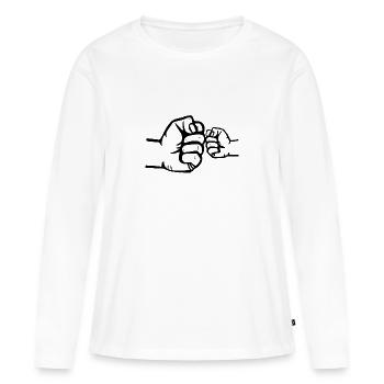 Daddy Kind ich liebe Papa Vatertag Tochter Dad - Frauen Premium Bio Langarmshirt - Weiß - Vorne - Julia (174cm)