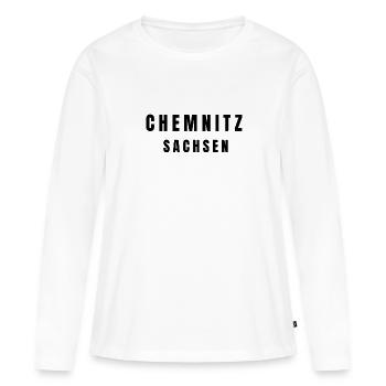 Chemnitz, Saxe - T-shirt manches longues Premium bio Femme - blanc - Devant - Julia (174cm)