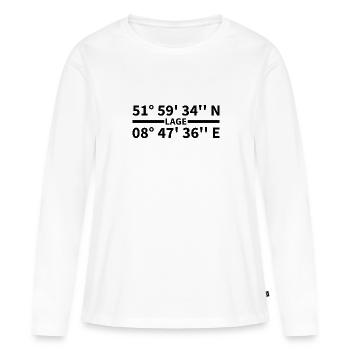 Lage Koordinaten - Frauen Premium Bio Langarmshirt - Weiß - Vorne - Julia (174cm)