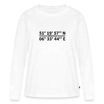 Coordonnées de Krefeld - T-shirt manches longues Premium bio Femme - blanc - Devant - Julia (174cm)