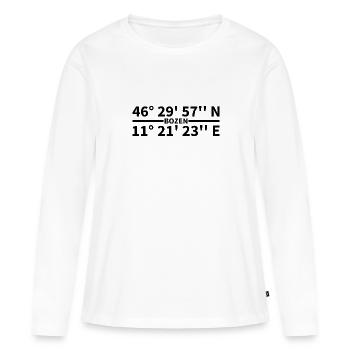 Coordonnées de Bolzano - T-shirt manches longues Premium bio Femme - blanc - Devant - Julia (174cm)