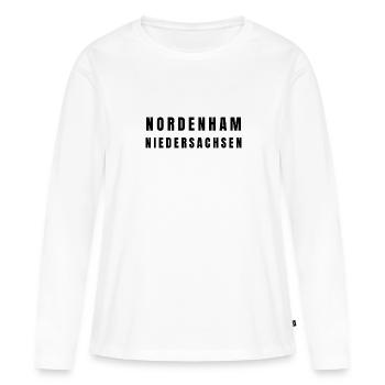 Nordenham, Basse-Saxe - T-shirt manches longues Premium bio Femme - blanc - Devant - Julia (174cm)