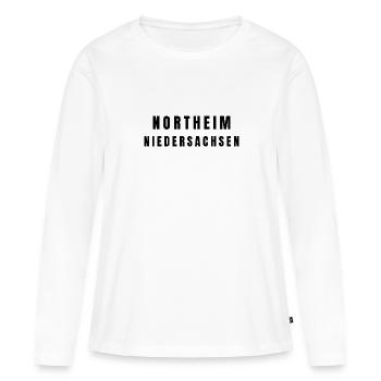 Northeim, Basse-Saxe - T-shirt manches longues Premium bio Femme - blanc - Devant - Julia (174cm)