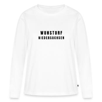 Wunstorf, Basse-Saxe - T-shirt manches longues Premium bio Femme - blanc - Devant - Julia (174cm)