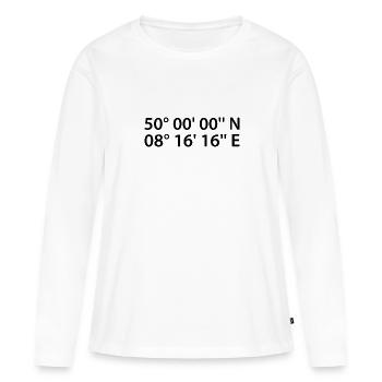 Coordonnées de Mayence - T-shirt manches longues Premium bio Femme - blanc - Devant - Julia (174cm)