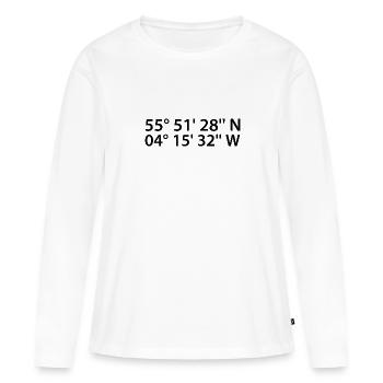 Coordonnées de Glasgow - T-shirt manches longues Premium bio Femme - blanc - Devant - Julia (174cm)