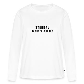 Stendal Saxe-Anhalt - T-shirt manches longues Premium bio Femme - blanc - Devant - Julia (174cm)