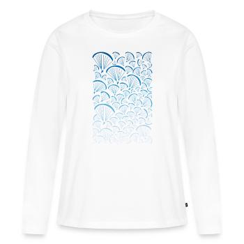 Parapentes dégradé blanc bleu - T-shirt manches longues Premium bio Femme - blanc - Devant - Julia (174cm)