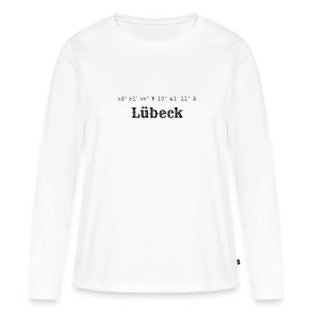 Coordonnées de Lübeck - T-shirt manches longues Premium bio Femme - blanc - Devant - Julia (174cm)