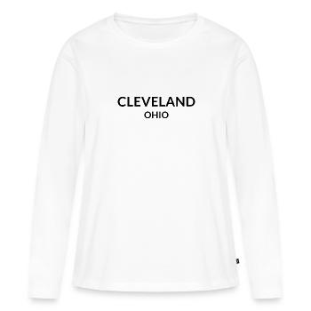 Cleveland, Ohio, États-Unis - T-shirt manches longues Premium bio Femme - blanc - Devant - Julia (174cm)