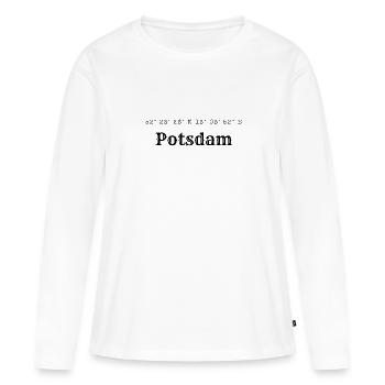 Coordonnées de Potsdam - T-shirt manches longues Premium bio Femme - blanc - Devant - Julia (174cm)