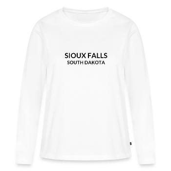 Sioux Falls, Dakota du Sud, États-Unis - T-shirt manches longues Premium bio Femme - blanc - Devant - Julia (174cm)