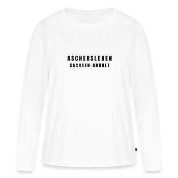 Aschersleben, Saxe-Anhalt - T-shirt manches longues Premium bio Femme - blanc - Devant - Julia (174cm)