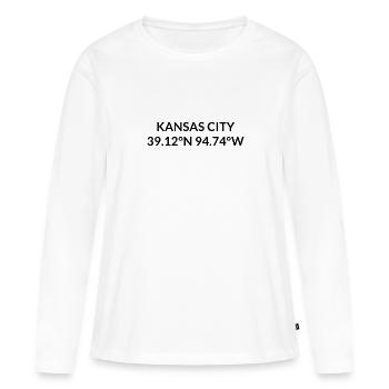 Coordonnées de Kansas City, Kansas, États-Unis - T-shirt manches longues Premium bio Femme - blanc - Devant - Julia (174cm)