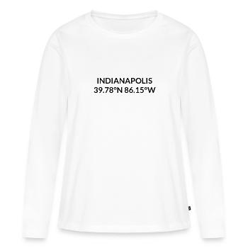 Coordonnées Indianapolis, Indiana, États-Unis - T-shirt manches longues Premium bio Femme - blanc - Devant - Julia (174cm)