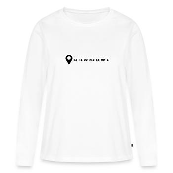 Coordonnées de Görlitz - T-shirt manches longues Premium bio Femme - blanc - Devant - Julia (174cm)