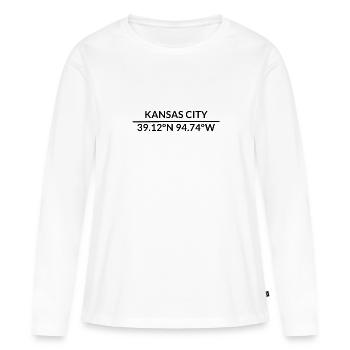 Coordonnées de Kansas City, Kansas, États-Unis - T-shirt manches longues Premium bio Femme - blanc - Devant - Julia (174cm)