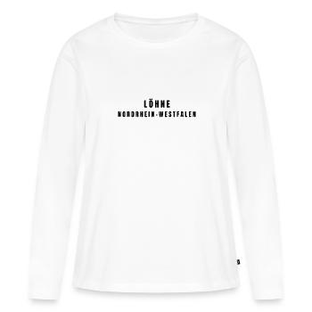 Löhne Nordrhein-Westfalen - Frauen Premium Bio Langarmshirt - Weiß - Vorne - Julia (174cm)
