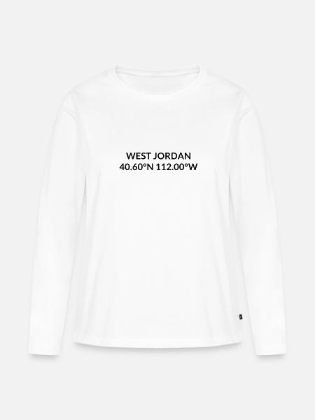 West Jordan Utah USA Koordinaten - Frauen Premium Bio Langarmshirt - Weiß