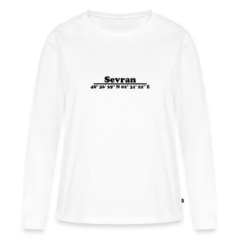 Sevran Koordinaten - Frauen Premium Bio Langarmshirt - Weiß - Vorne - Julia (174cm)