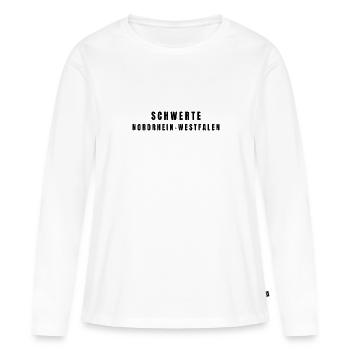 Schwerte, Rhénanie-du-Nord-Westphalie - T-shirt manches longues Premium bio Femme - blanc - Devant - Julia (174cm)